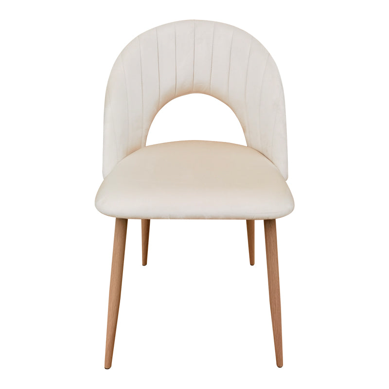 Scaun Lovingo, catifea si metal, 50x47x85 cm - Bej