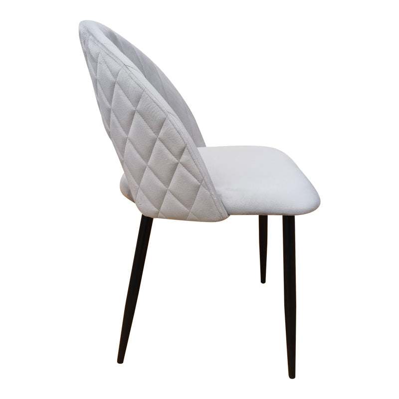Scaun Lovingo, catifea si metal, 50x47x85 cm - Gri