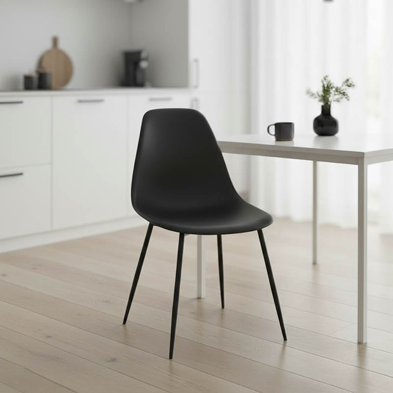 Scaun modern Ballen, negru, 41x53x84 cm, imagine suplimentara