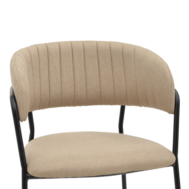 Scaun Morel, stofa si metal, 55x55x76 cm - Bej