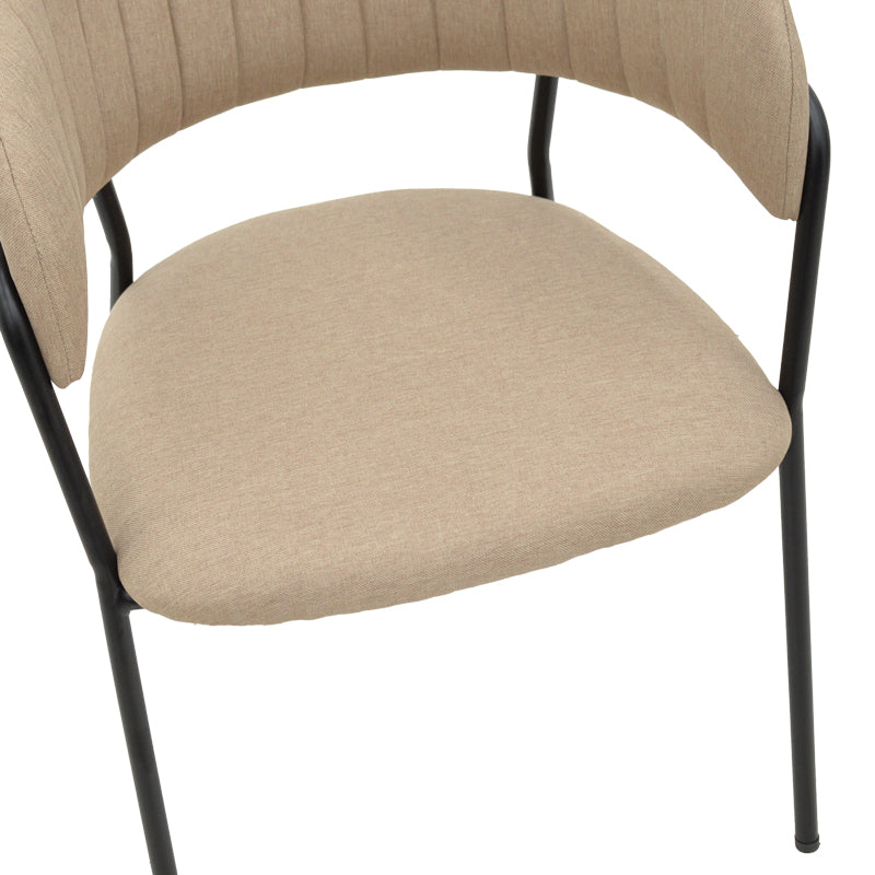 Scaun Morel, stofa si metal, 55x55x76 cm - Bej