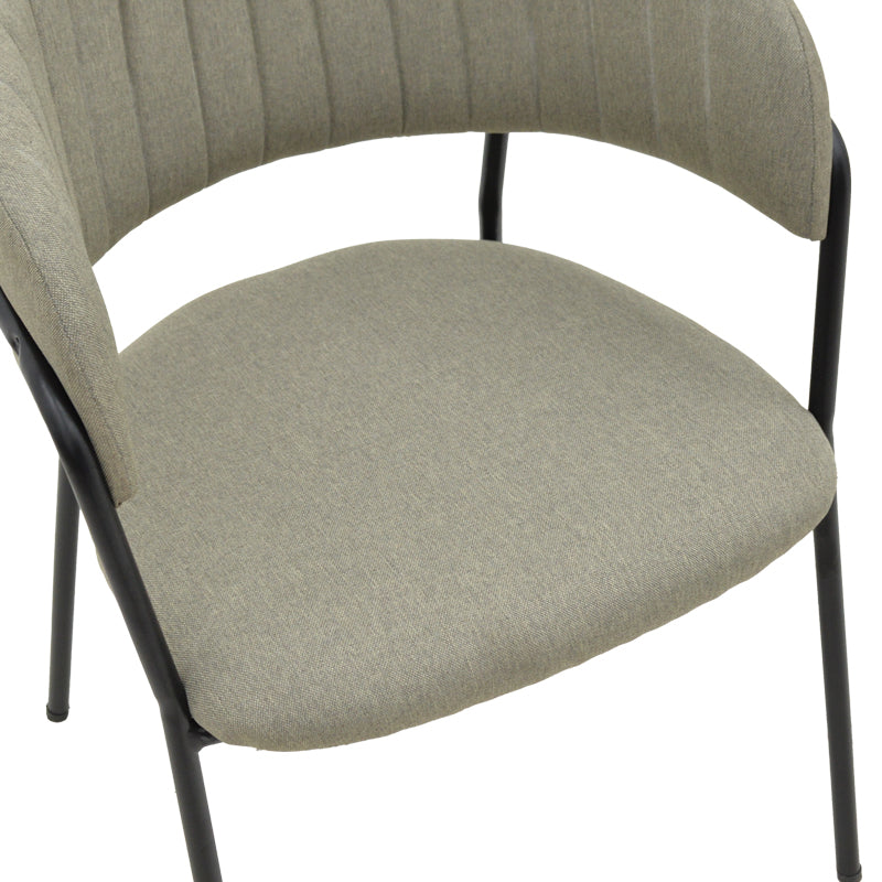 Scaun Morel, stofa si metal, 55x55x76 cm - Gri