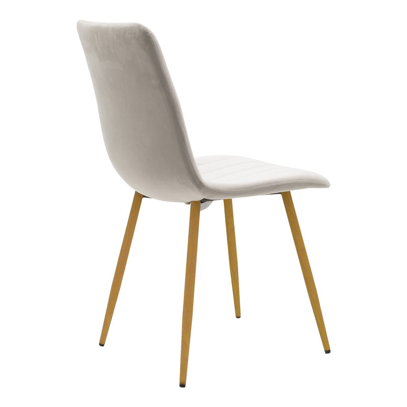 Scaun catifelat Noor, Velvet, Picioare, Natural, 44x53x86 cm - Gri