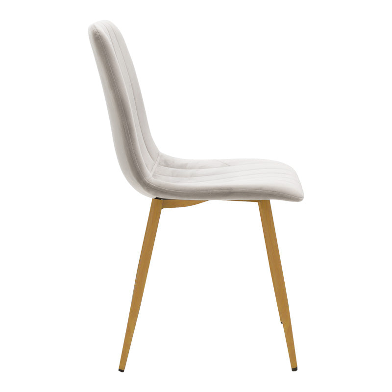 Scaun catifelat Noor, Velvet, Picioare, Natural, 44x53x86 cm - Gri