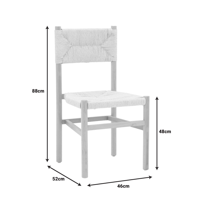 Scaun Oarvine Natural-funie, Natural, 46x52x88 cm, foto produs 8