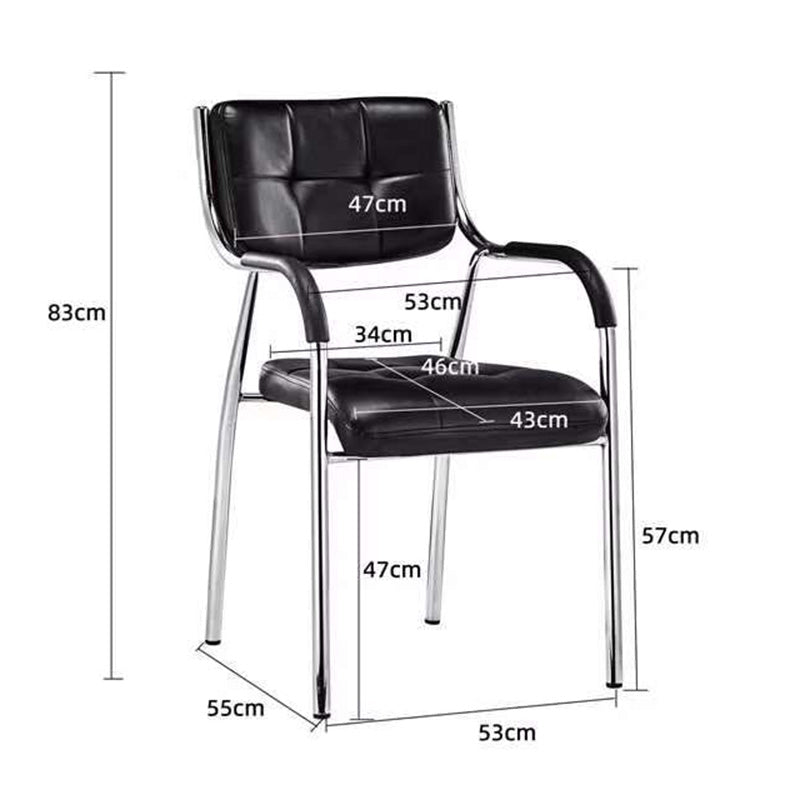 Scaun oaspete superposable Otlen negru pu-crom 47x45x87 cm, 45x47 cm - Alb