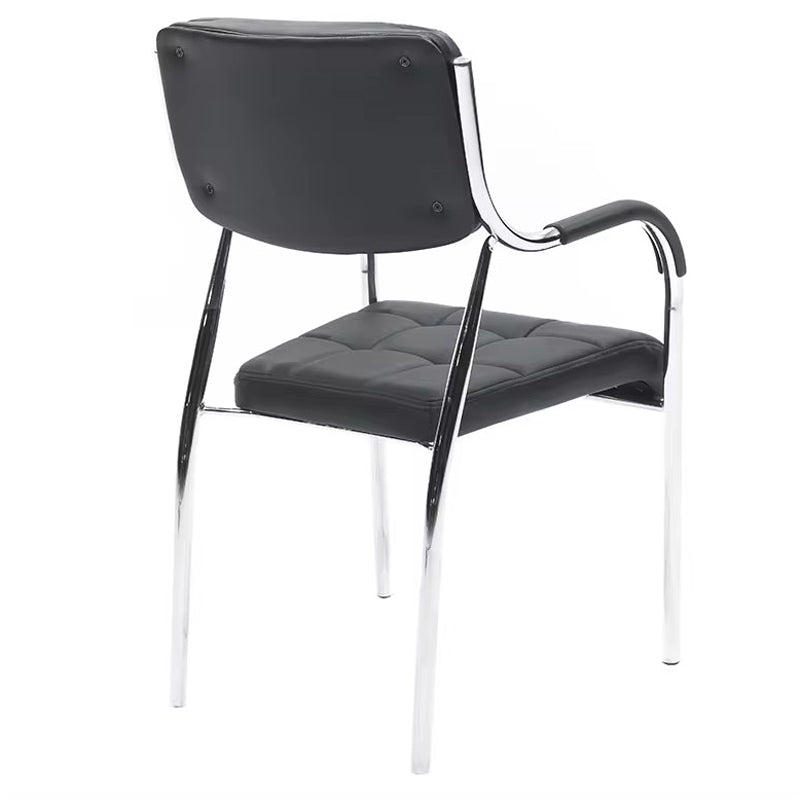 Scaun oaspete superposable Otlen negru pu-crom 47x45x87 cm, 45x47 cm - Negru