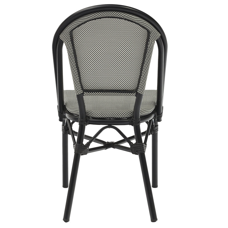 Scaun Paris aluminiu negru-textilena, Alb, 44x63x88 cm