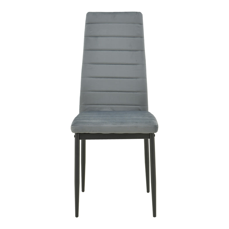 Scaun catifea Parker, Catifea, Negru, 39x48x95 cm - Gri