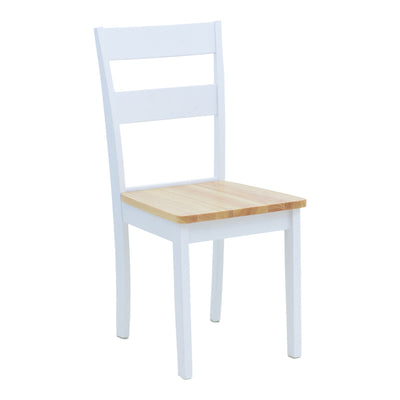 Scaun pentru sufragerie York, alb-Natural, lemn/piele eco, 39x47x89 cm