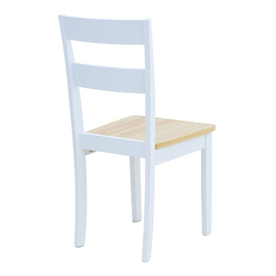 Scaun pentru sufragerie York, alb-Natural, lemn/piele eco, 39x47x89 cm, imagine suplimentara