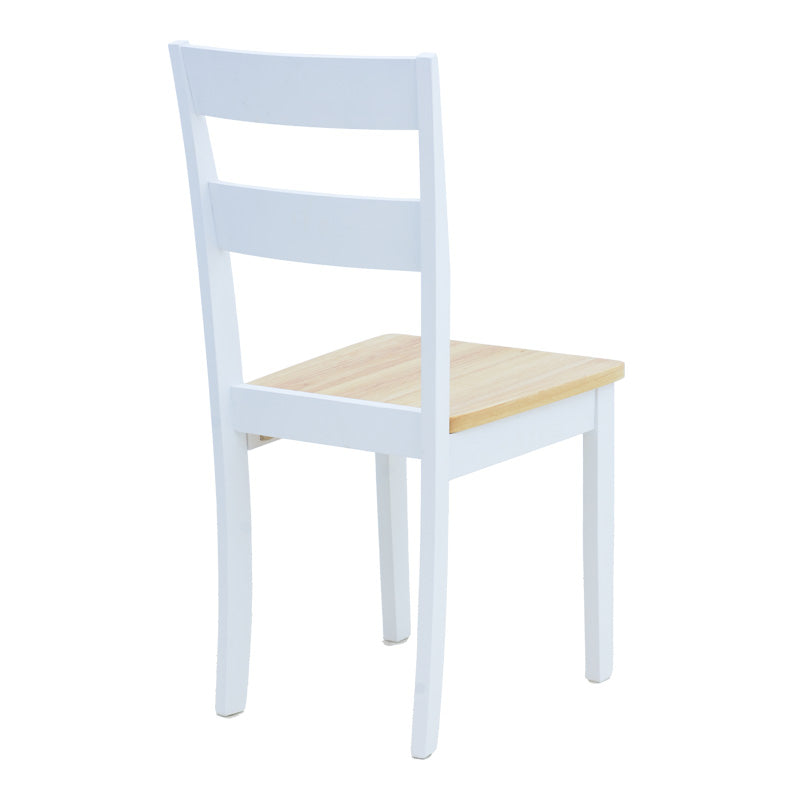 Scaun pentru sufragerie York, alb-Natural, lemn/piele eco, 39x47x89 cm, imagine suplimentara