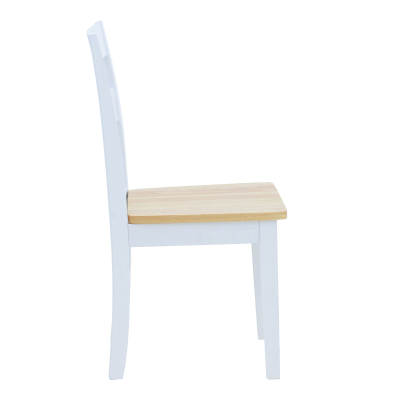 Scaun pentru sufragerie York, alb-Natural, lemn/piele eco, 39x47x89 cm, detaliu produs