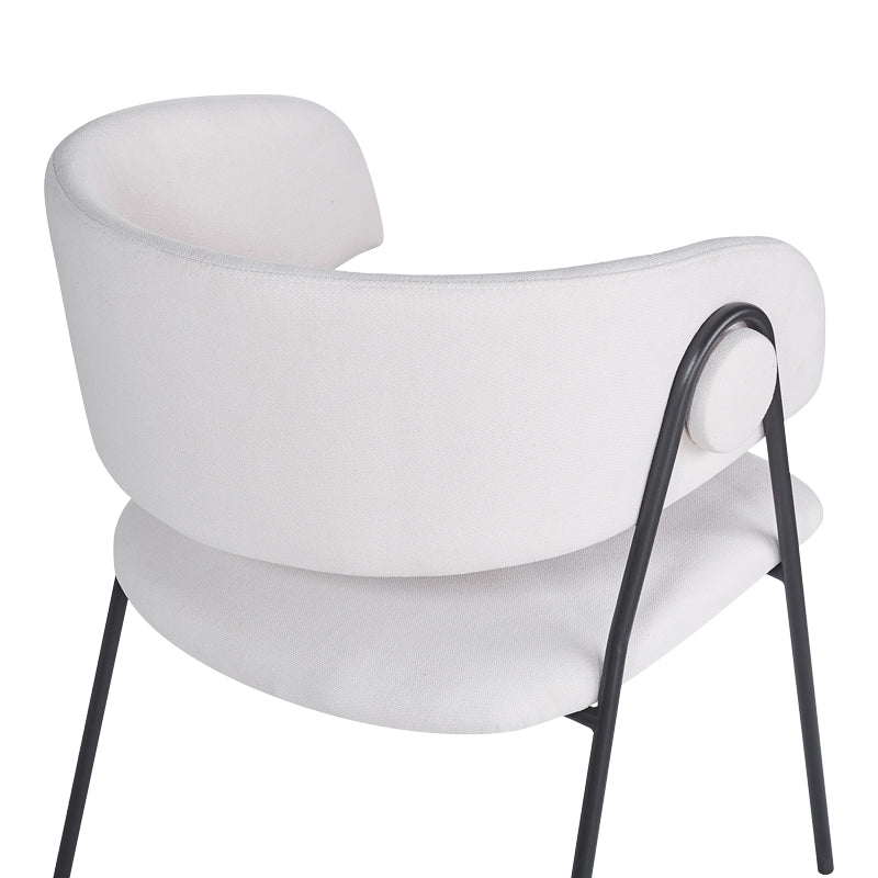 Scaun Rachele cu funcție confort, Bej, Picioare Metalice, Negre, 52x65x79 cm - Bej