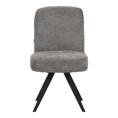 Scaun rotativ cu funcție de pivotare, modern, material textil boucle gri, picioare metalice, negre, 66x50x90 cm, perspectiva suplimentara