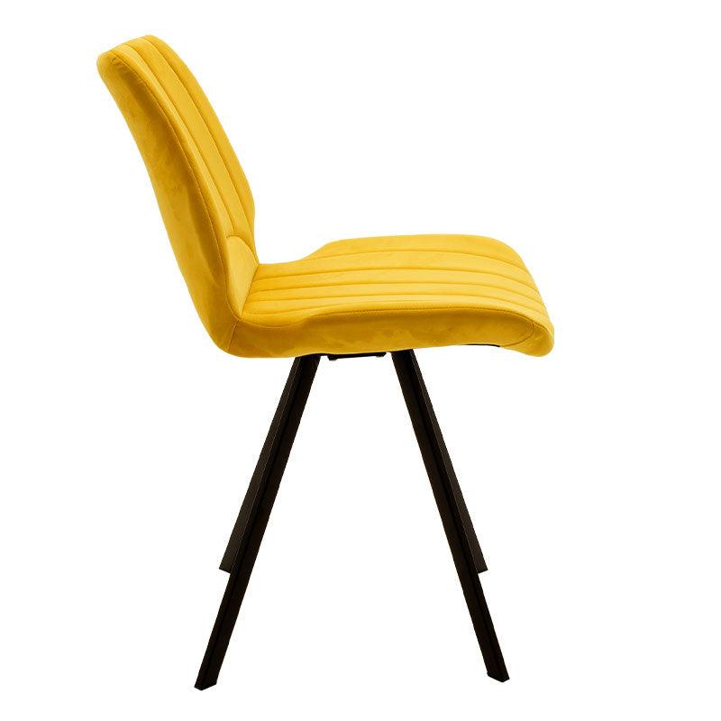 Scaun Sabia catifea, Galben, 58x45x80 cm, perspectiva suplimentara
