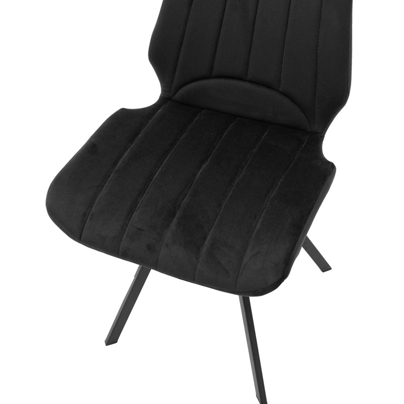Scaun Sabia catifea, negru-negru, 46x55x80 cm