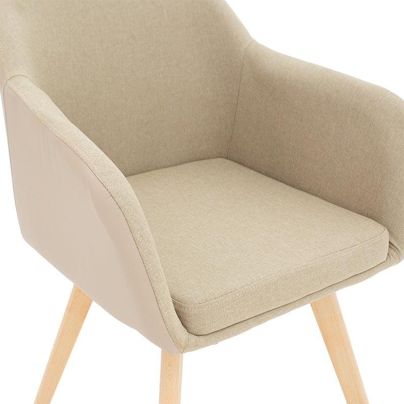 Scaun Safira, Bej - Negru, 57x58x84 cm - Bej