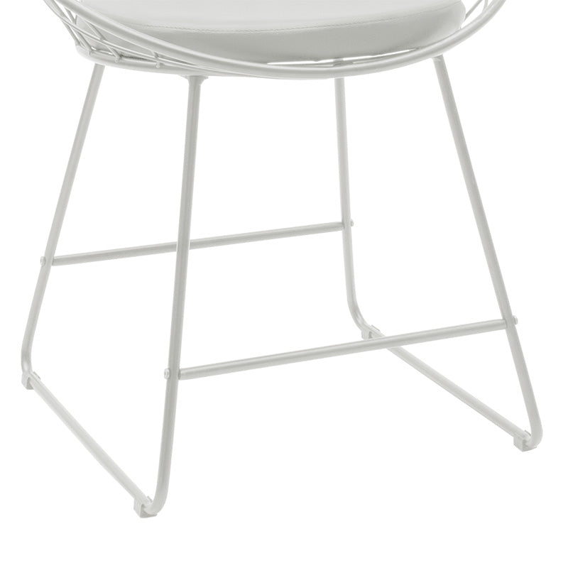 Scaun Seth din sârma neagra cu perna din PVC, neagra, 50x58 cm, foto produs 14