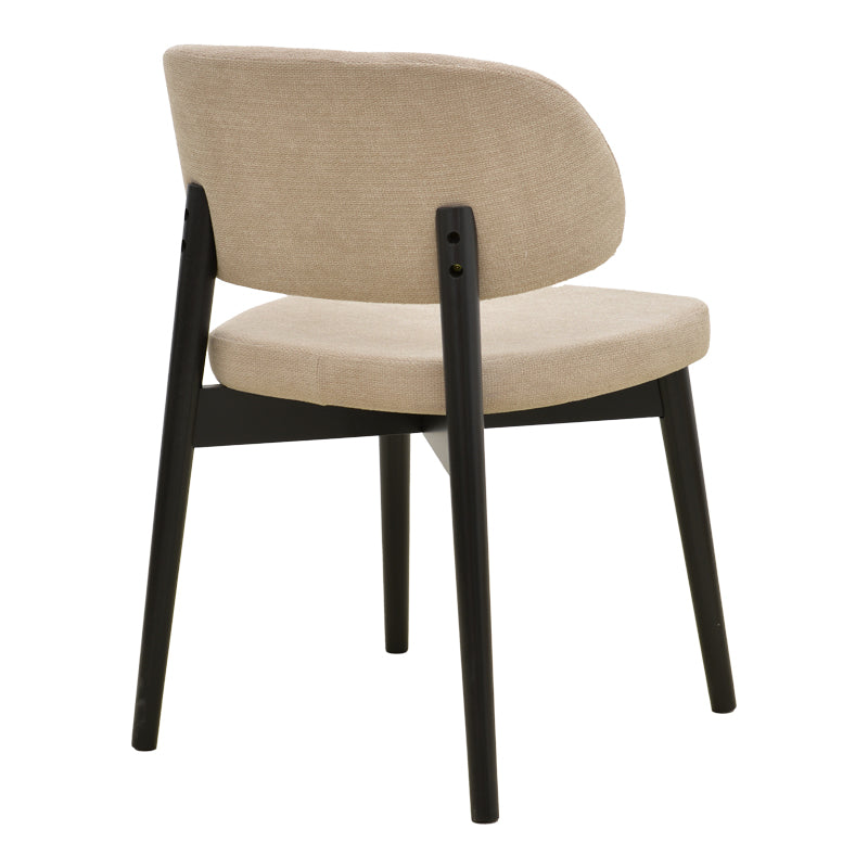 Scaun Siena, Lemn rubberwood, 48x50x81 cm - Bej-Negru
