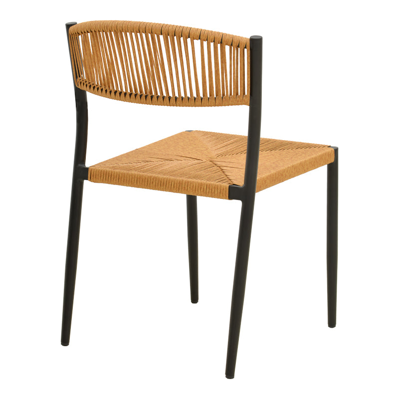 Scaun exterior Cura, aluminiu si ratan, 50x58x78 cm - Negru