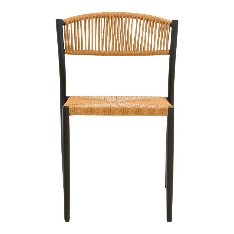 Scaun exterior Cura, aluminiu si ratan, 50x58x78 cm - Negru