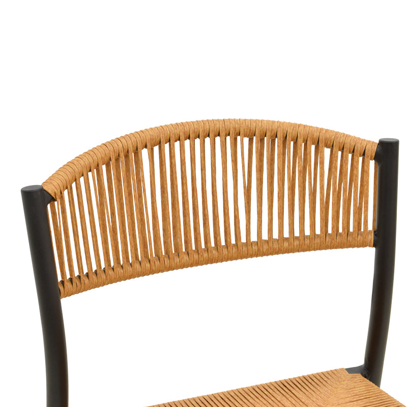Scaun exterior Cura, aluminiu si ratan, 50x58x78 cm - Negru