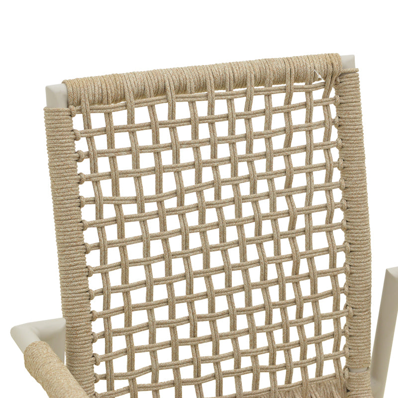 Scaun stivuibil aluminiu Esence, frânghie, nuanță, bej, 56x61x87 cm