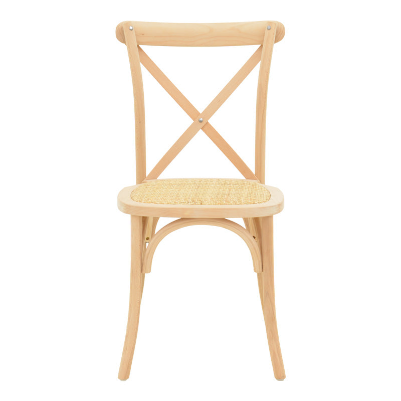 Scaun stivuibil cu șezut ratan Dylon, lemn fag neted, 48x52x89 cm