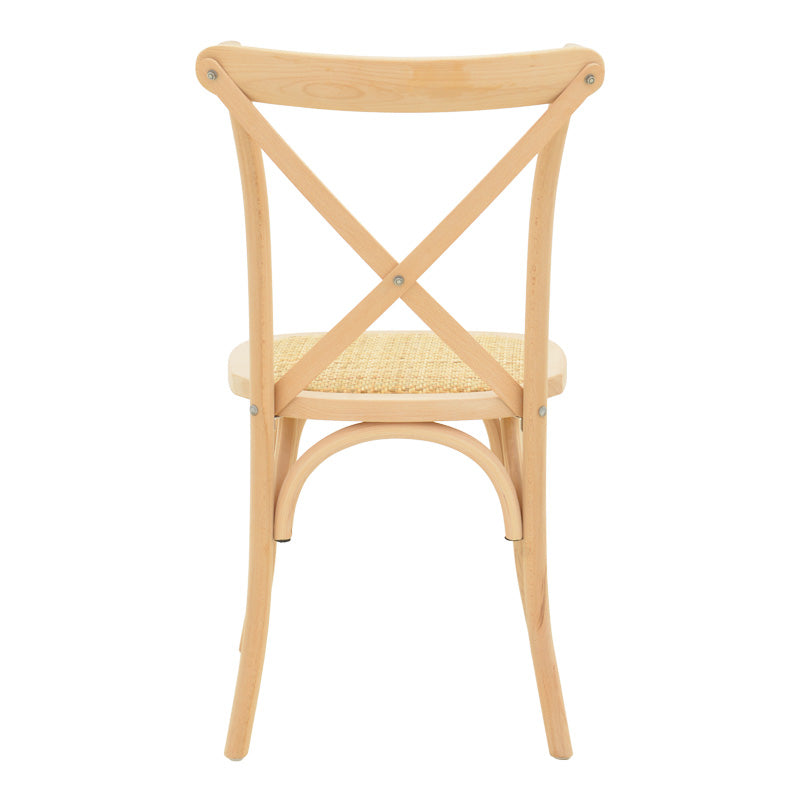 Scaun stivuibil cu șezut ratan Dylon, lemn fag neted, 48x52x89 cm