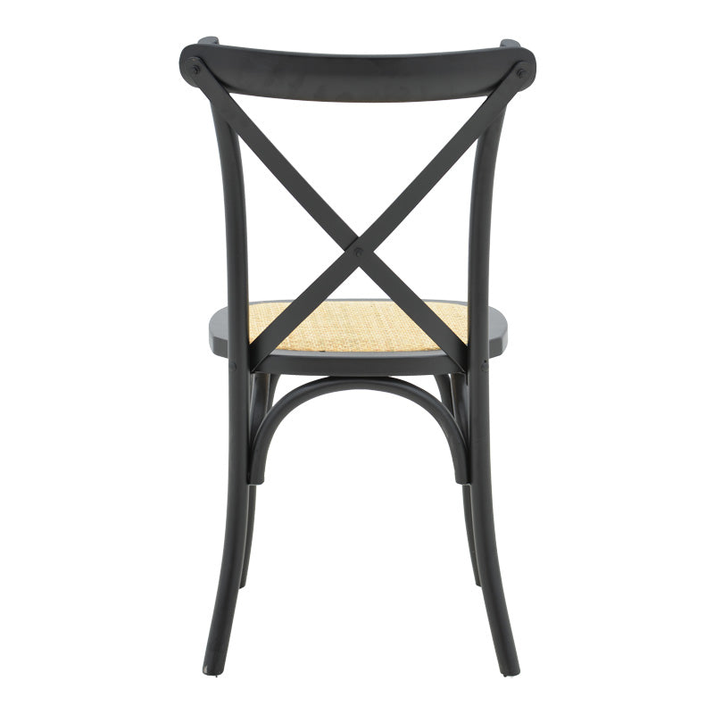 Scaun stivuibil Dylon negru, lemn de fag-scaun din ratan, Natural, 48x52x89 cm