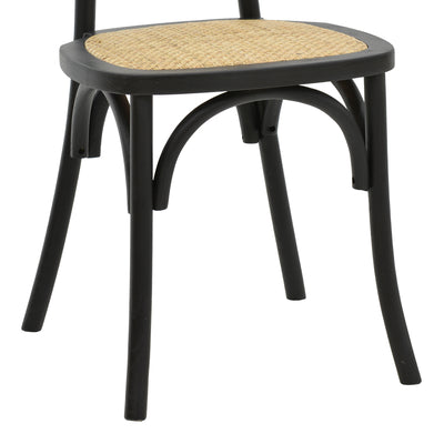 Scaun stivuibil Zoel lemn de fag negru-ratan, Natural, 45x52x82 cm, foto produs 8