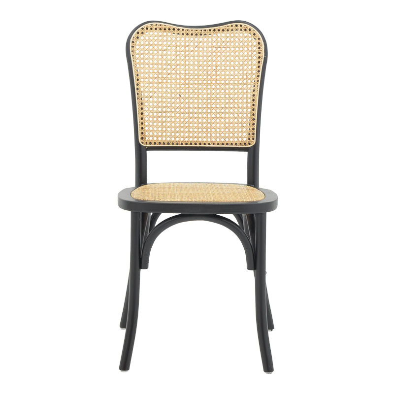 Scaun stivuibil Zozele ratan Natural pe-negru toon lemn, 45x51x88 cm