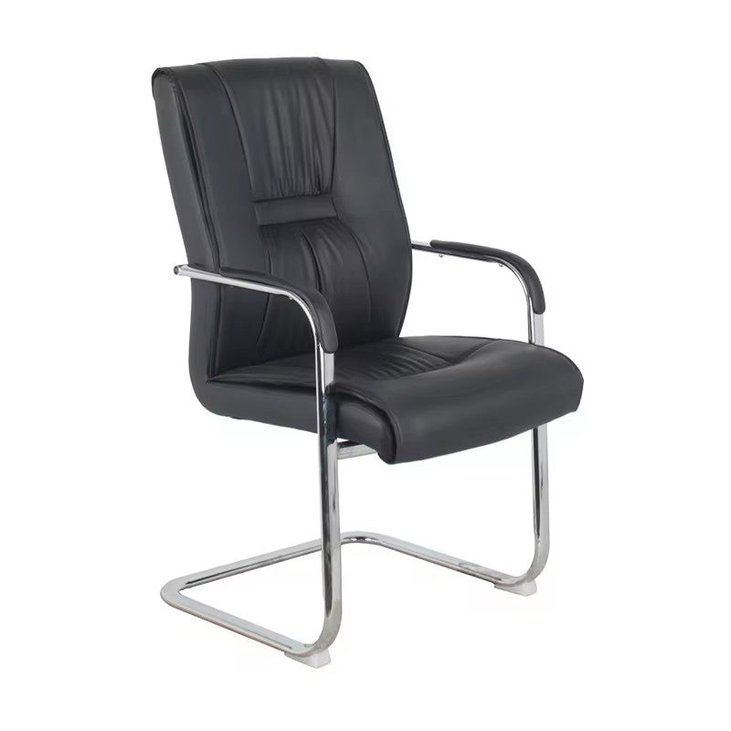 Scaun stivuitor pentru oaspeti Nioze picior negru pu-crom, 57x50x95 cm