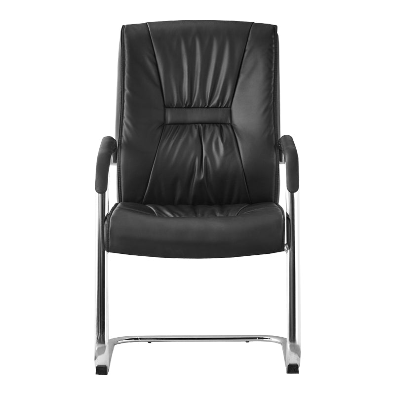 Scaun stivuitor pentru oaspeti Nioze picior negru pu-crom, 57x50x95 cm