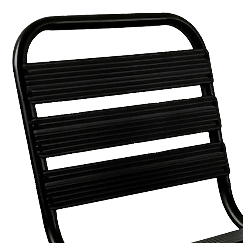 Scaun Sussie stack metal negru cu lamele din aluminiu, 45x62x76 cm