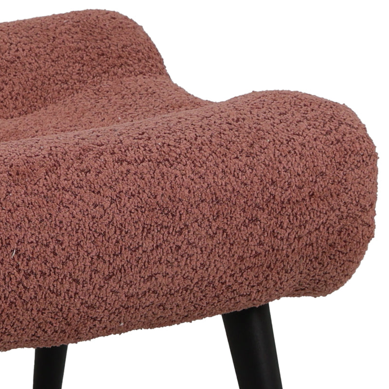 Scaun taburet - taburet cu suport texturat roz pudra, 68x58x40 cm