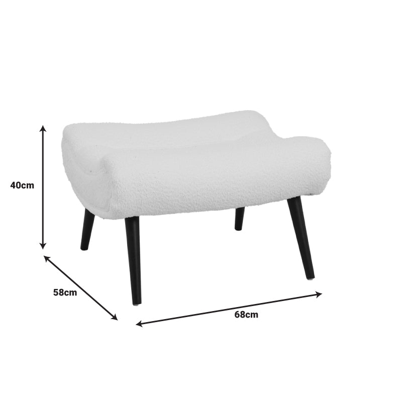 Scaun taburet - taburet cu suport texturat roz pudra, 68x58x40 cm