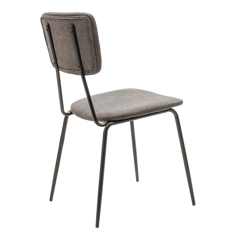 Scaun Tania, stofa si metal, 43x53x84 cm - Gri