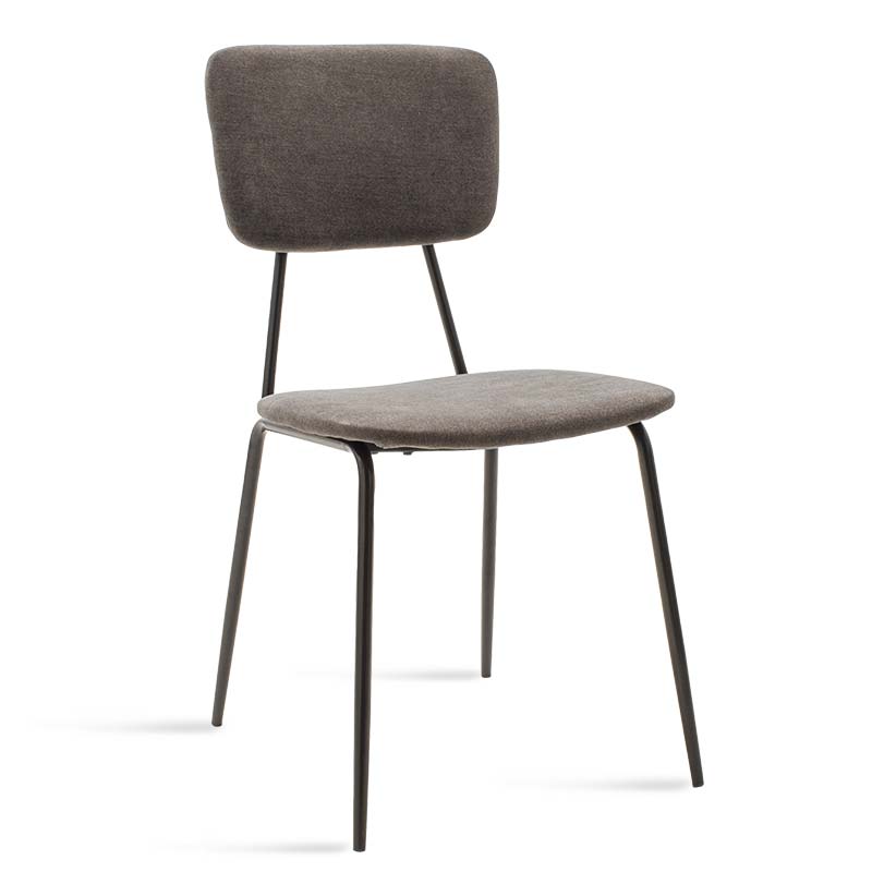 Scaun Tania, stofa si metal, 43x53x84 cm - Gri