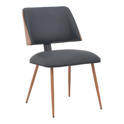 Scaun Ubane, negru pu-nuc 53x62x85 cm