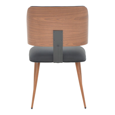 Scaun Ubane, negru pu-nuc, 53x62x85 cm, foto produs
