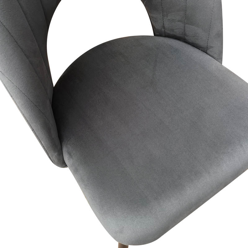Scaun Velur Antacit Lovingo, Picioare metal Negru, Velur, 50x47x85 cm
