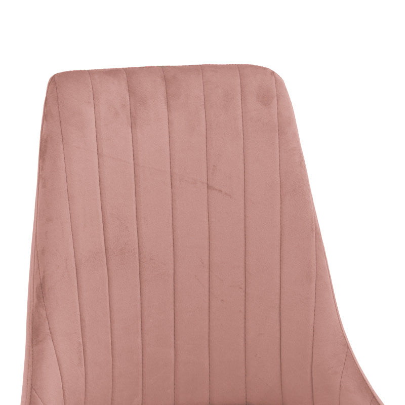 Scaun velur Azori, metal/Velur, Roz, 49x55x85 cm