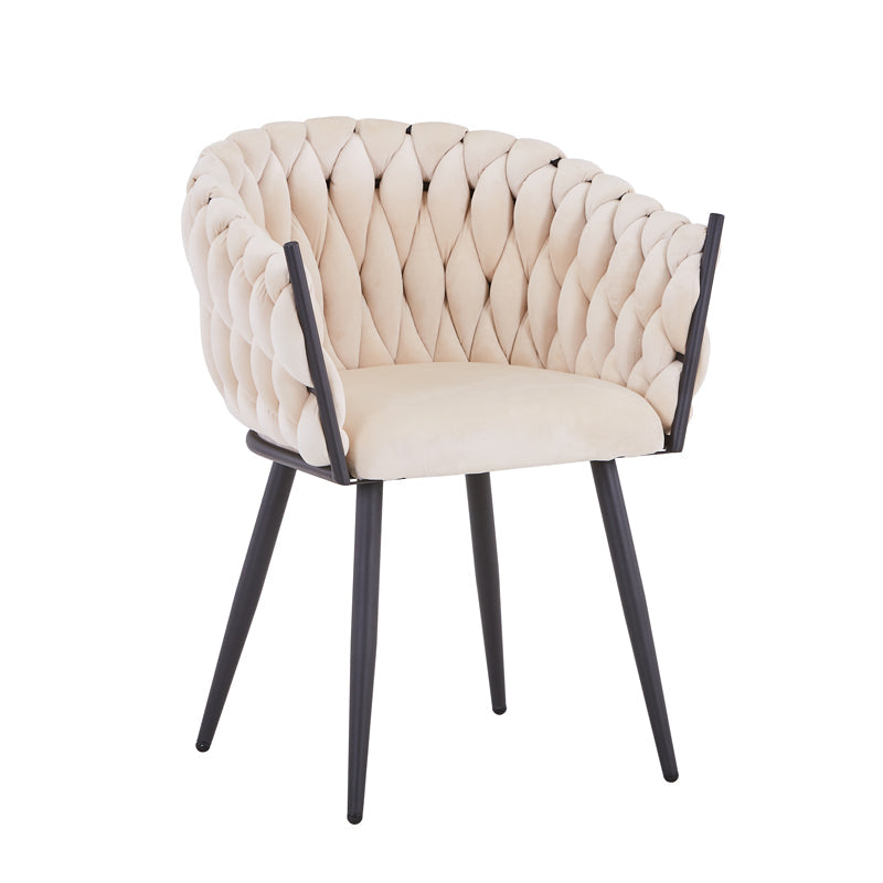 Scaun Vivian catifea, Diverse culori, 61x55x80 cm - Bej