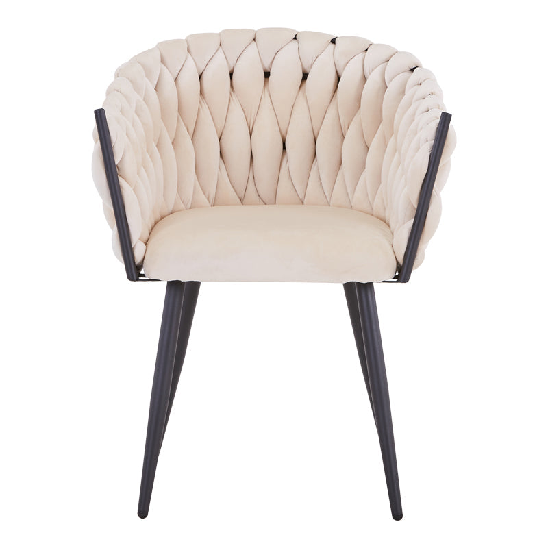 Scaun Vivian catifea, Diverse culori, 61x55x80 cm - Bej