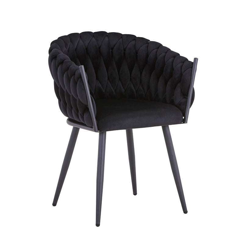 Scaun Vivian catifea, Diverse culori, 61x55x80 cm - Negru