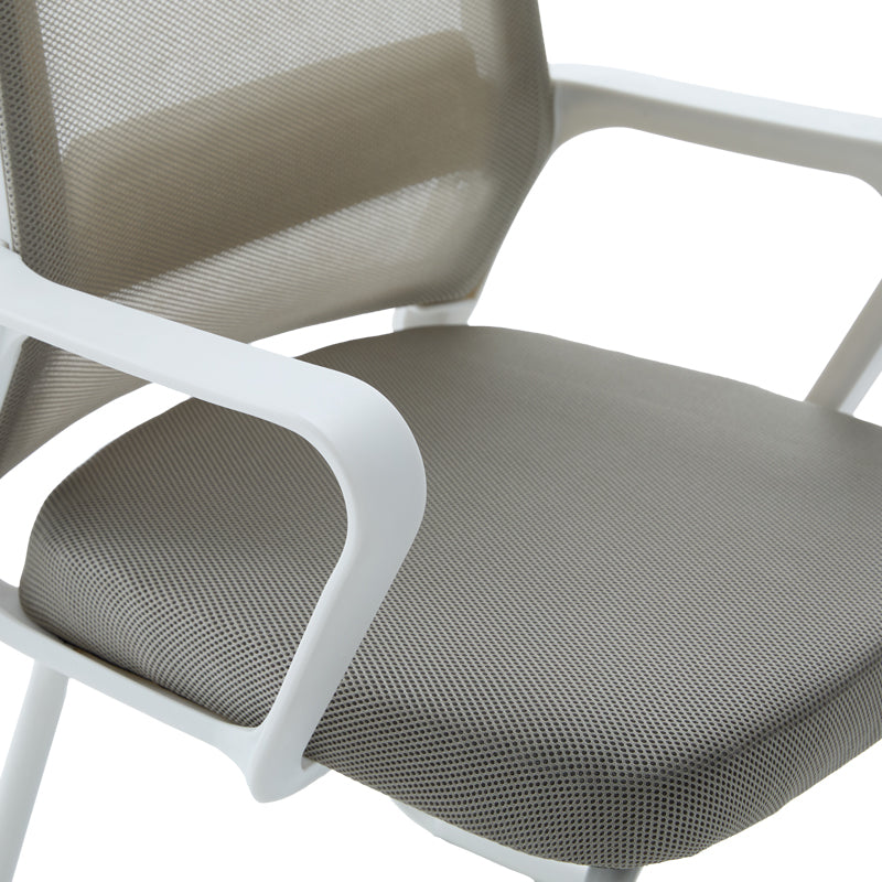 Scaun vizitator Palma, mesh, 46x52x94 cm - Alb-Gri
