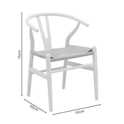Scaun Wishbone, Alb, 53x55x76 cm, foto produs 24