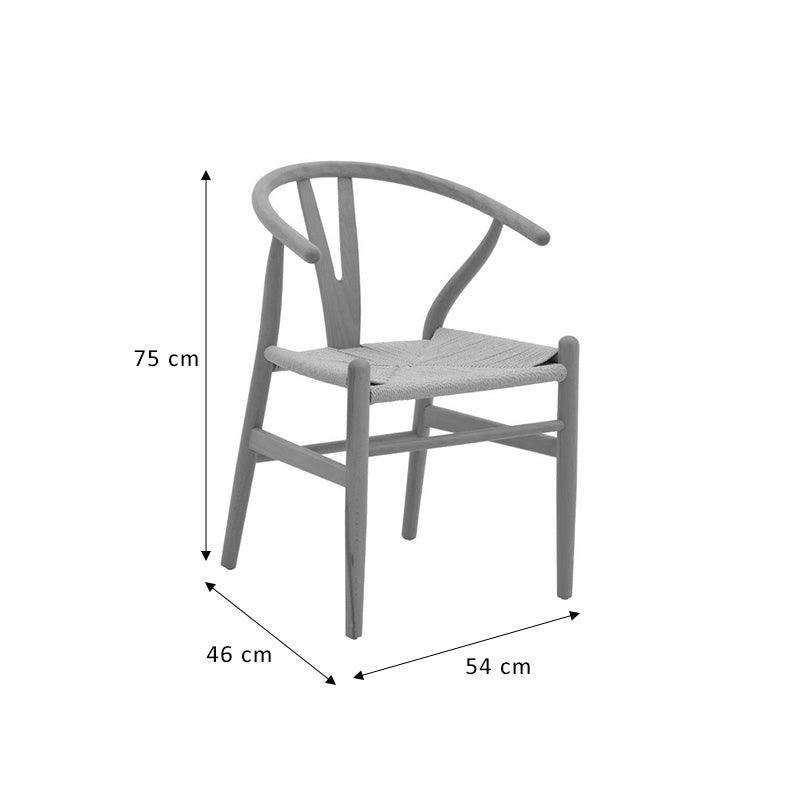 Scaun Wishbone, Alb, 53x55x76 cm